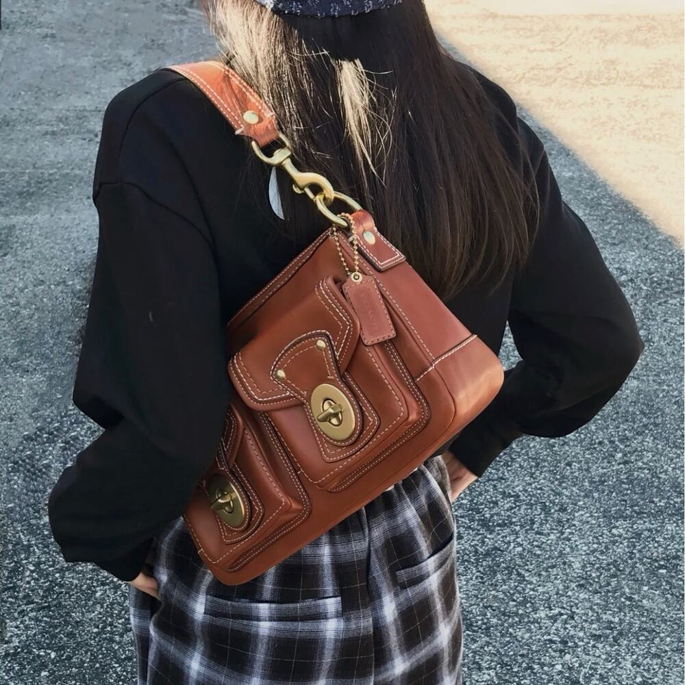 Coach Vintage Y2k Legacy Turnlock Shoulder Bag F12868 - Gem